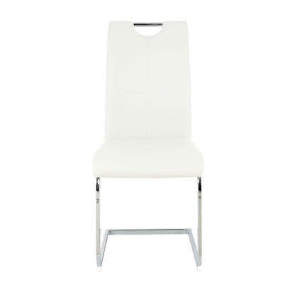 Modern Dining Chairs with Faux Leather Padded Seat Dining Living Room Chairs Upholstered Chair with Chrome Metal Legs De image 17