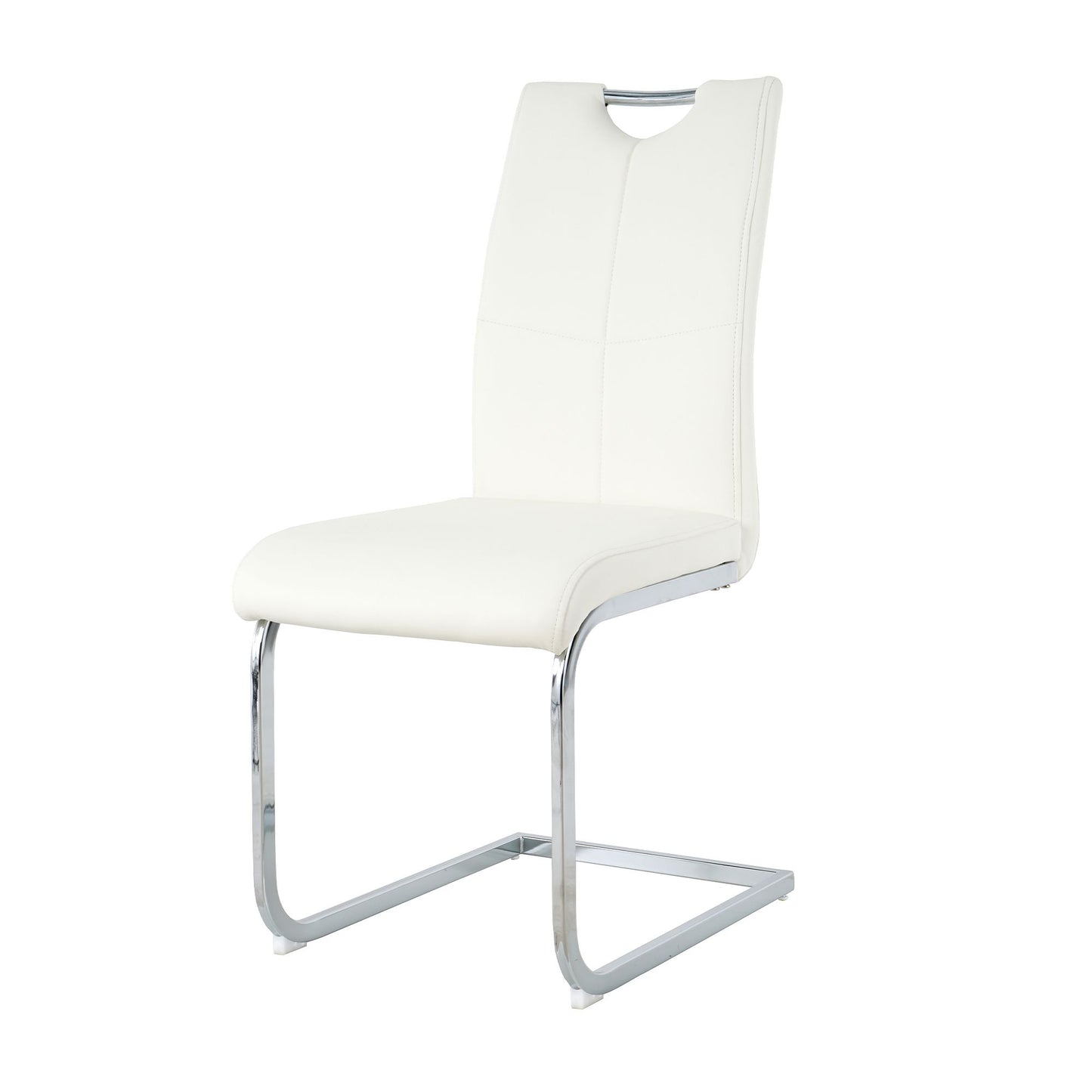 Modern Dining Chairs with Faux Leather Padded Seat Dining Living Room Chairs Upholstered Chair with Chrome Metal Legs De image 19
