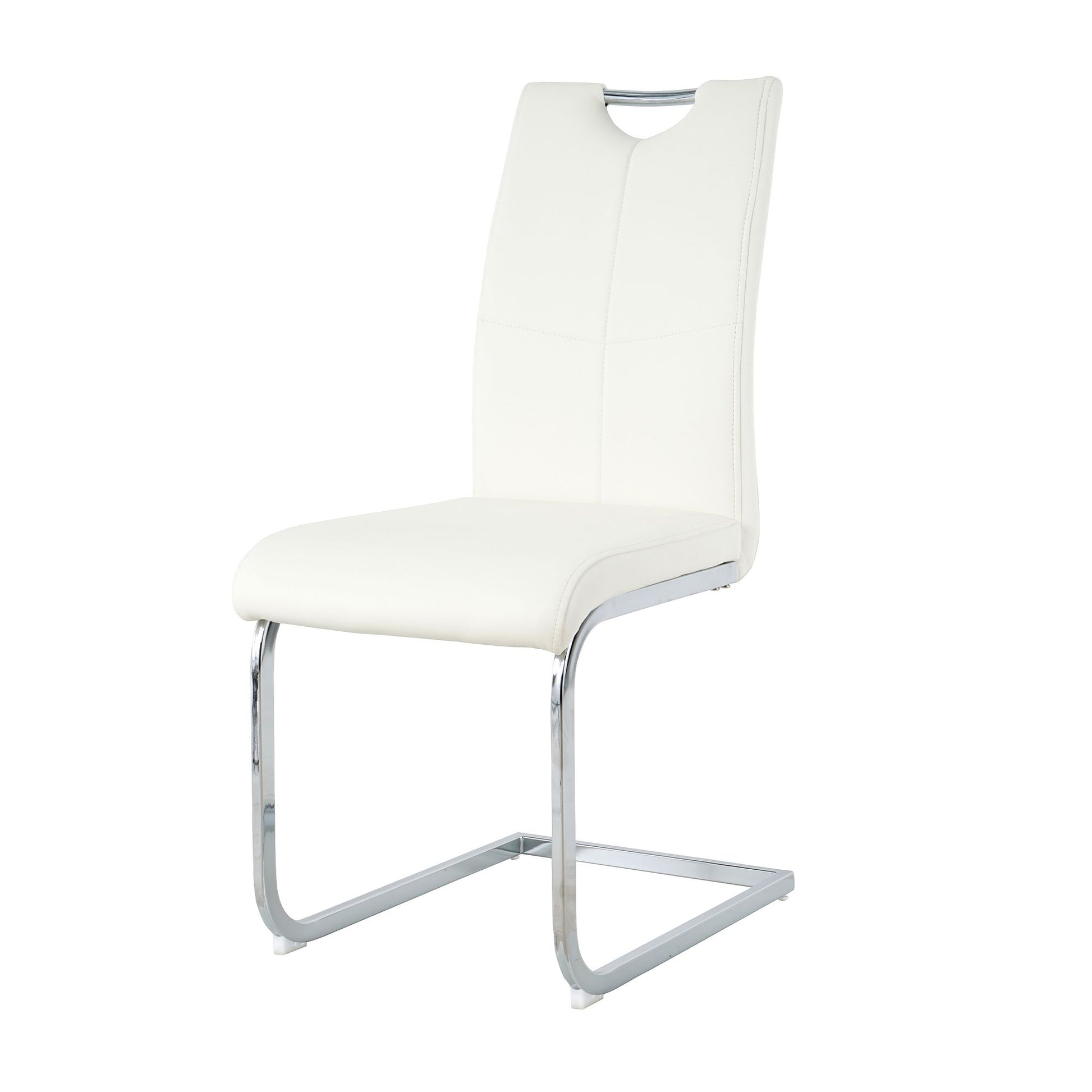 Modern Dining Chairs with Faux Leather Padded Seat Dining Living Room Chairs Upholstered Chair with Chrome Metal Legs De image 19