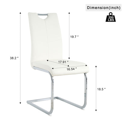 Modern Dining Chairs with Faux Leather Padded Seat Dining Living Room Chairs Upholstered Chair with Chrome Metal Legs De image 11