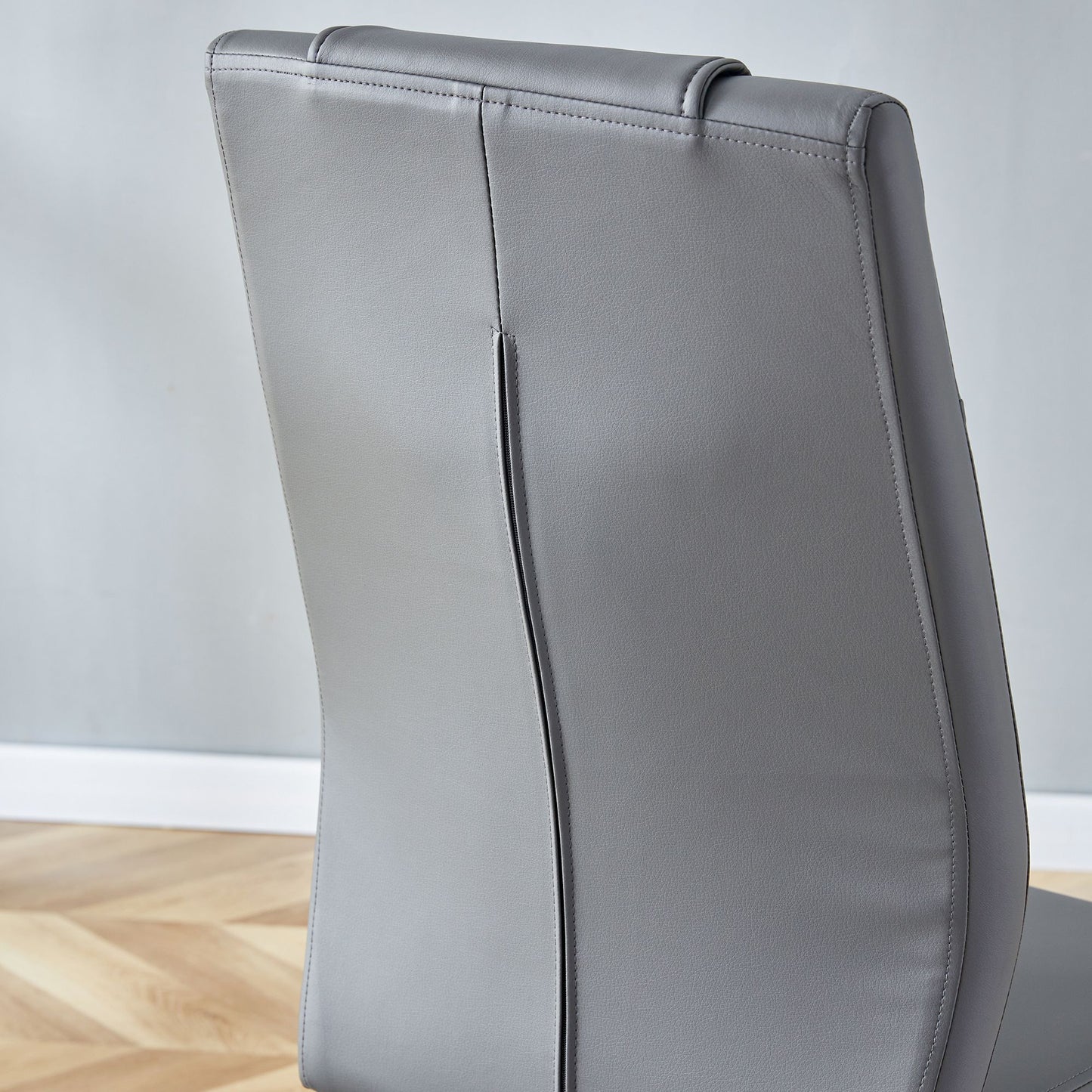 Modern Dining Chairs with Faux Leather Padded Seat Dining Living Room Chairs Upholstered Chair with Metal Legs Design fo image 13