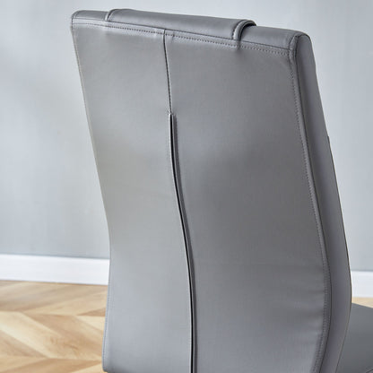 Modern Dining Chairs with Faux Leather Padded Seat Dining Living Room Chairs Upholstered Chair with Metal Legs Design fo image 13