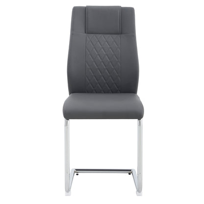 Modern Dining Chairs with Faux Leather Padded Seat Dining Living Room Chairs Upholstered Chair with Metal Legs Design fo image 19