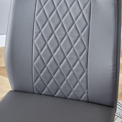 Modern Dining Chairs with Faux Leather Padded Seat Dining Living Room Chairs Upholstered Chair with Metal Legs Design fo image 11