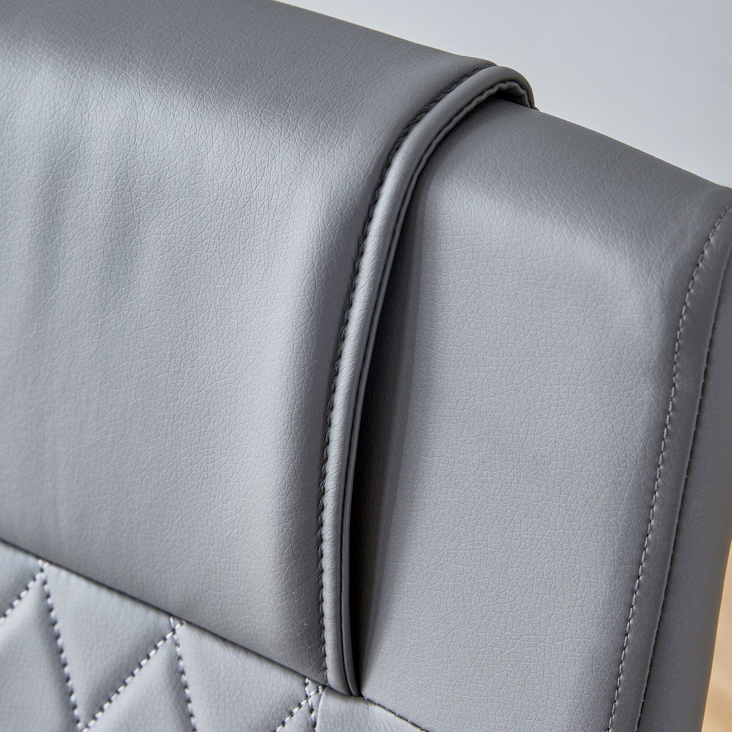 Modern Dining Chairs with Faux Leather Padded Seat Dining Living Room Chairs Upholstered Chair with Metal Legs Design fo image 12