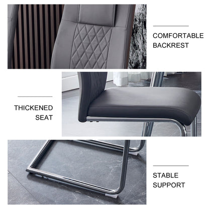Modern Dining Chairs with Faux Leather Padded Seat Dining Living Room Chairs Upholstered Chair with Metal Legs Design fo image 16