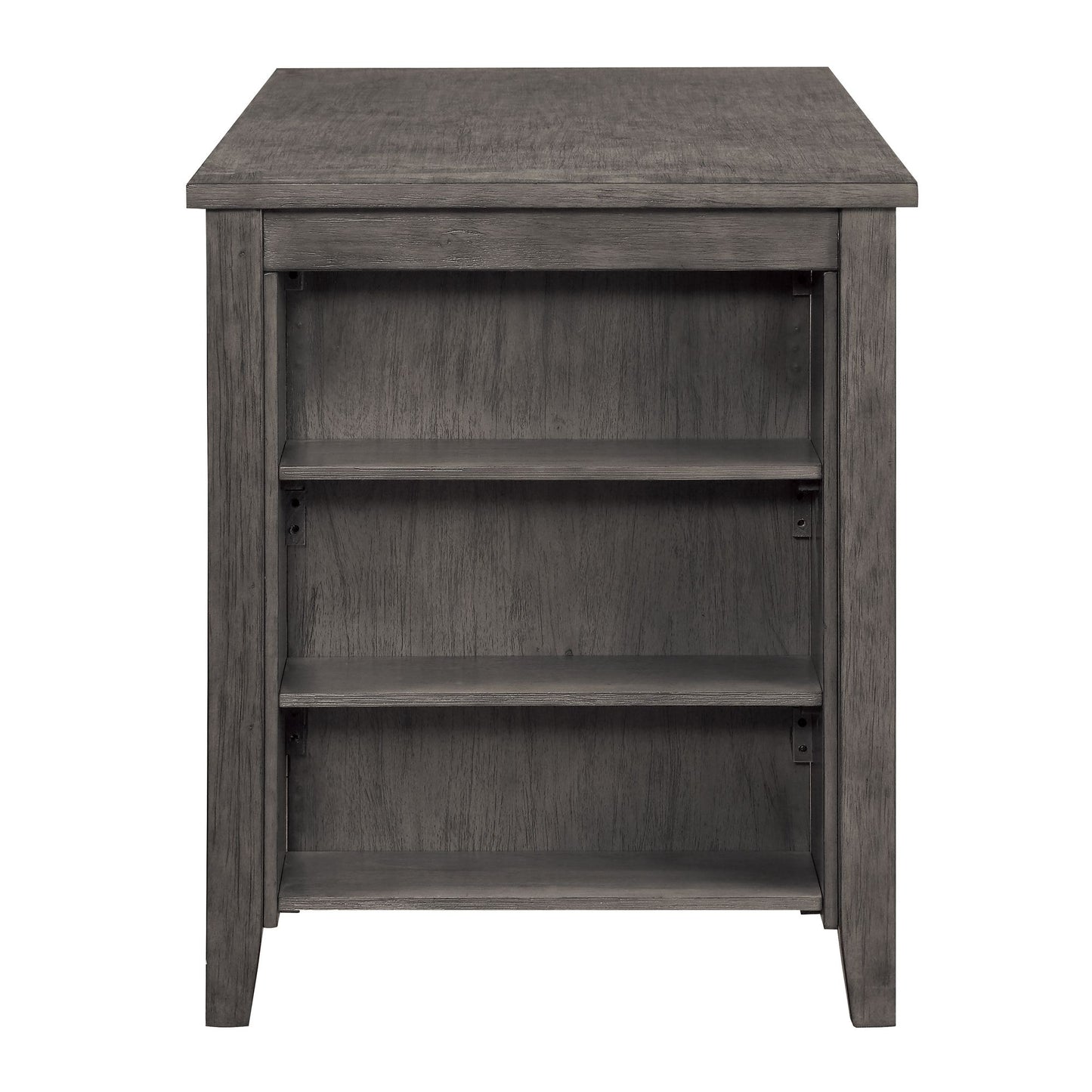 Modern Gray 1pc Counter Height Table with Built-in Shelves Wooden Multifunctional Kitchen Dining Room Furniture image 4