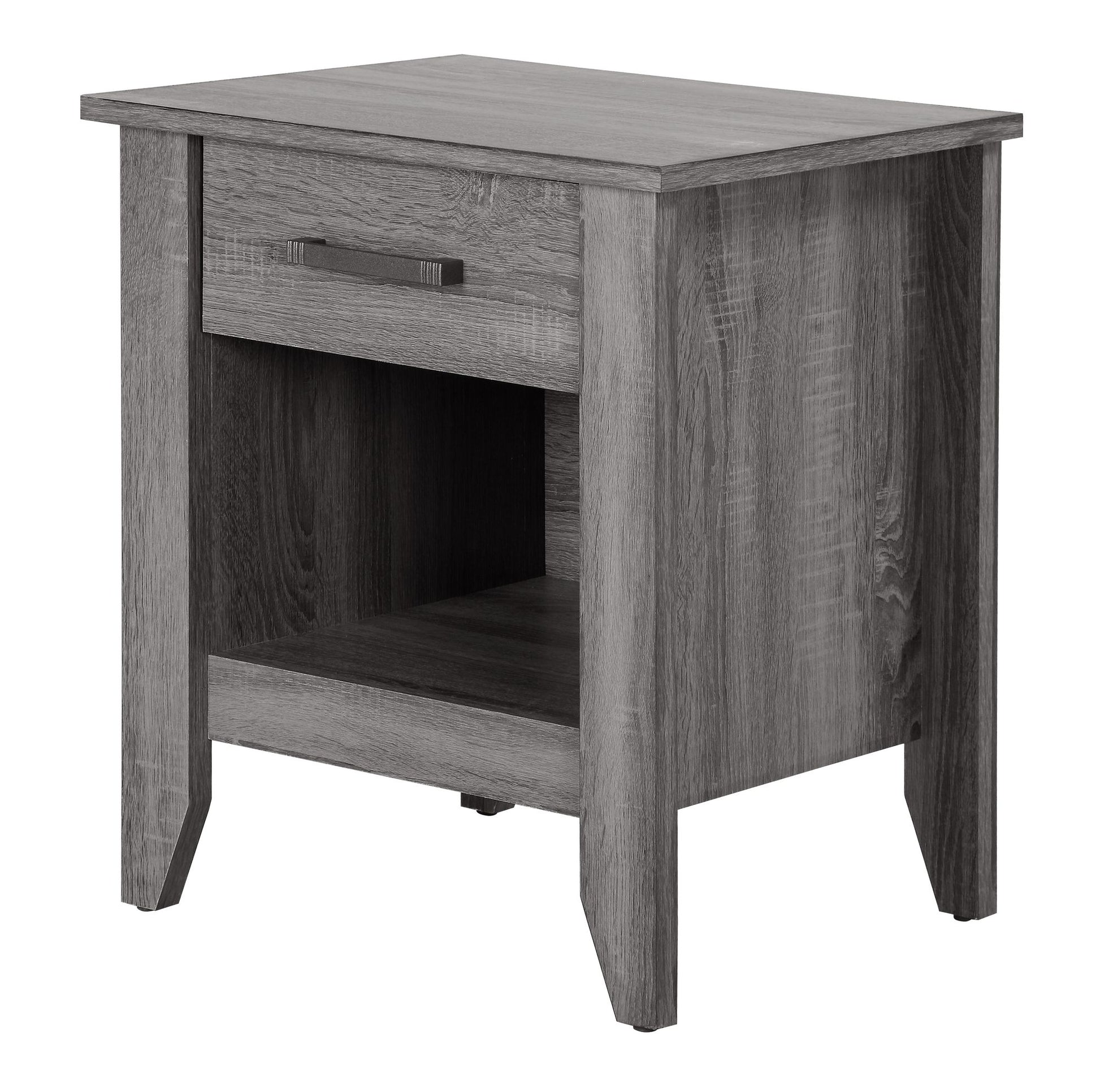 Modern Gray Bedside Table With Storage Options image 2