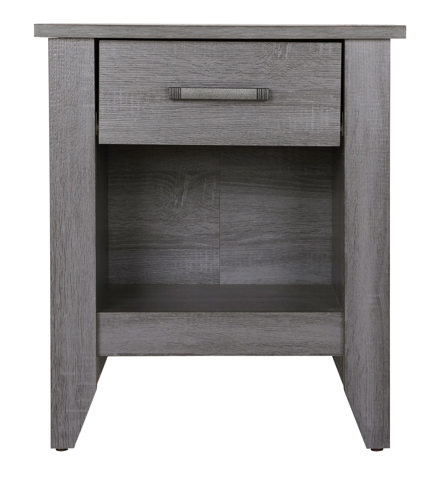 Modern Gray Bedside Table With Storage Options image 3