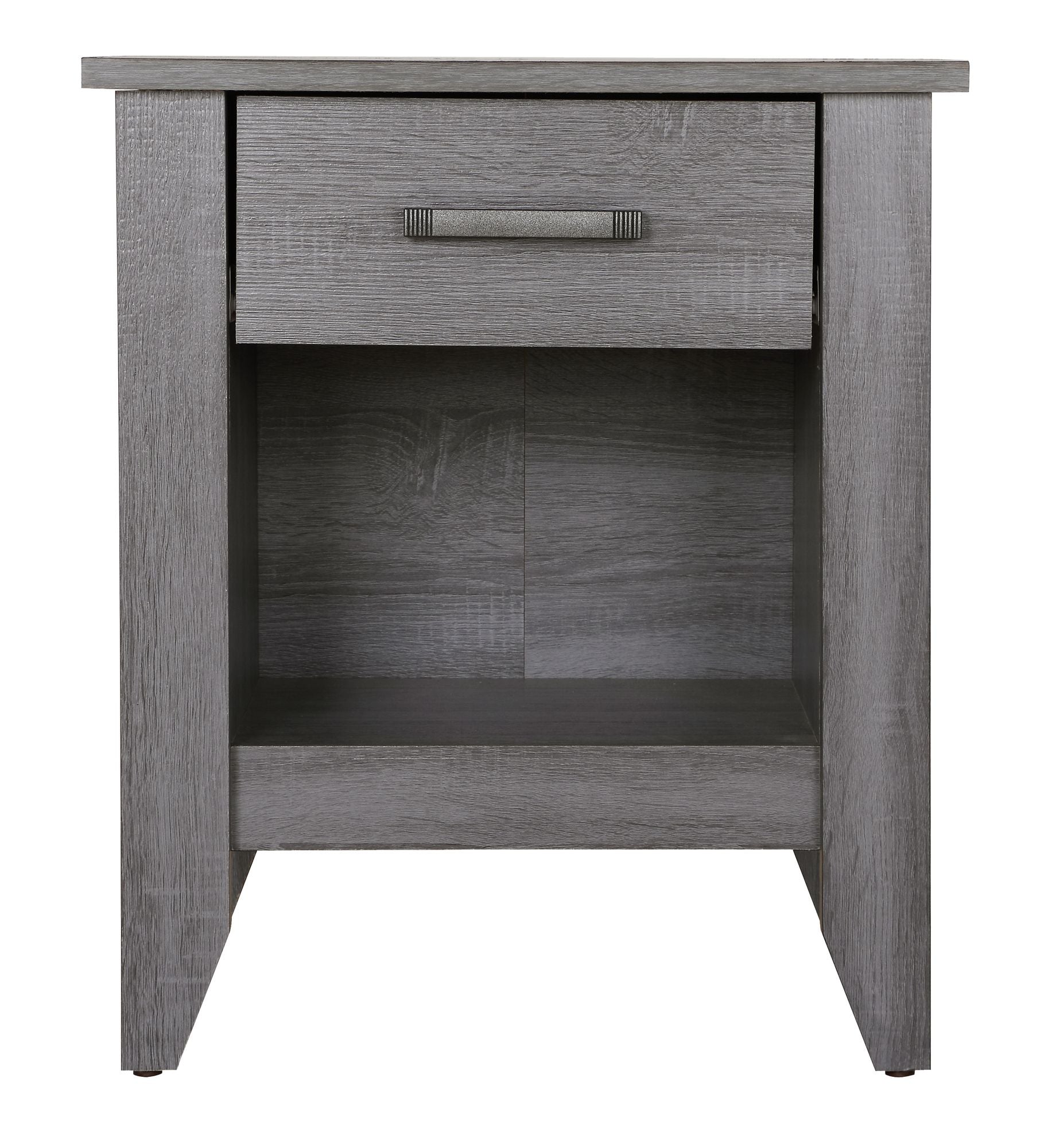 Modern Gray Bedside Table With Storage Options image 3