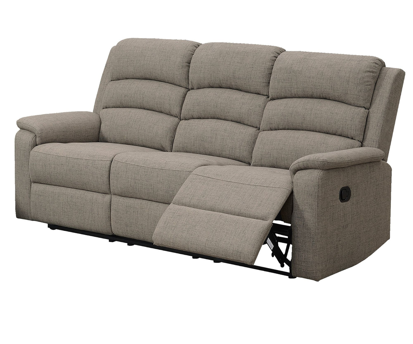 Modern Light Brown Color Burlap Fabric Recliner Motion Sofa 1pc Plush Couch Manual Motion Sofa Living Room Furniture image 2