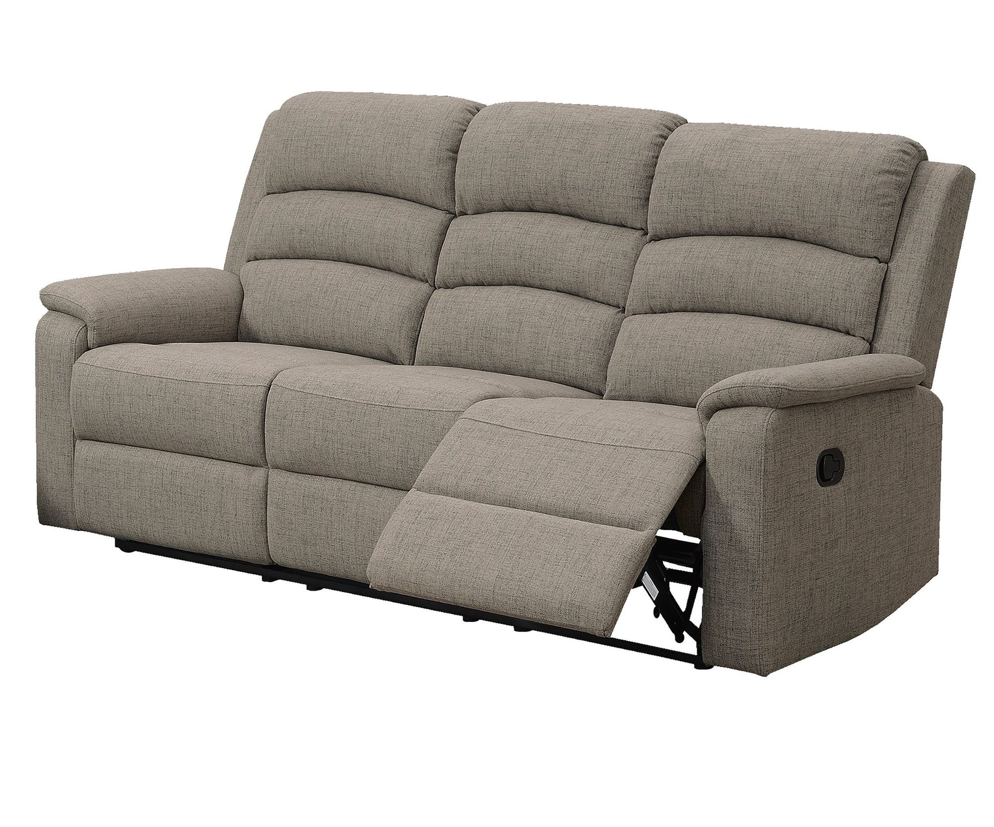 Modern Light Brown Color Burlap Fabric Recliner Motion Sofa 1pc Plush Couch Manual Motion Sofa Living Room Furniture image 2