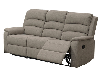 Modern Light Brown Color Burlap Fabric Recliner Motion Sofa 1pc Plush Couch Manual Motion Sofa Living Room Furniture image 2