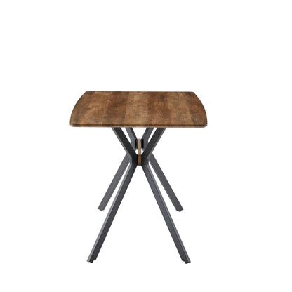 Modern Minimalist Style Dining Table MDF wooden Top Black Metal Shelf Metal Heat Transfer Legs Leveling Feet For Dining  image 11