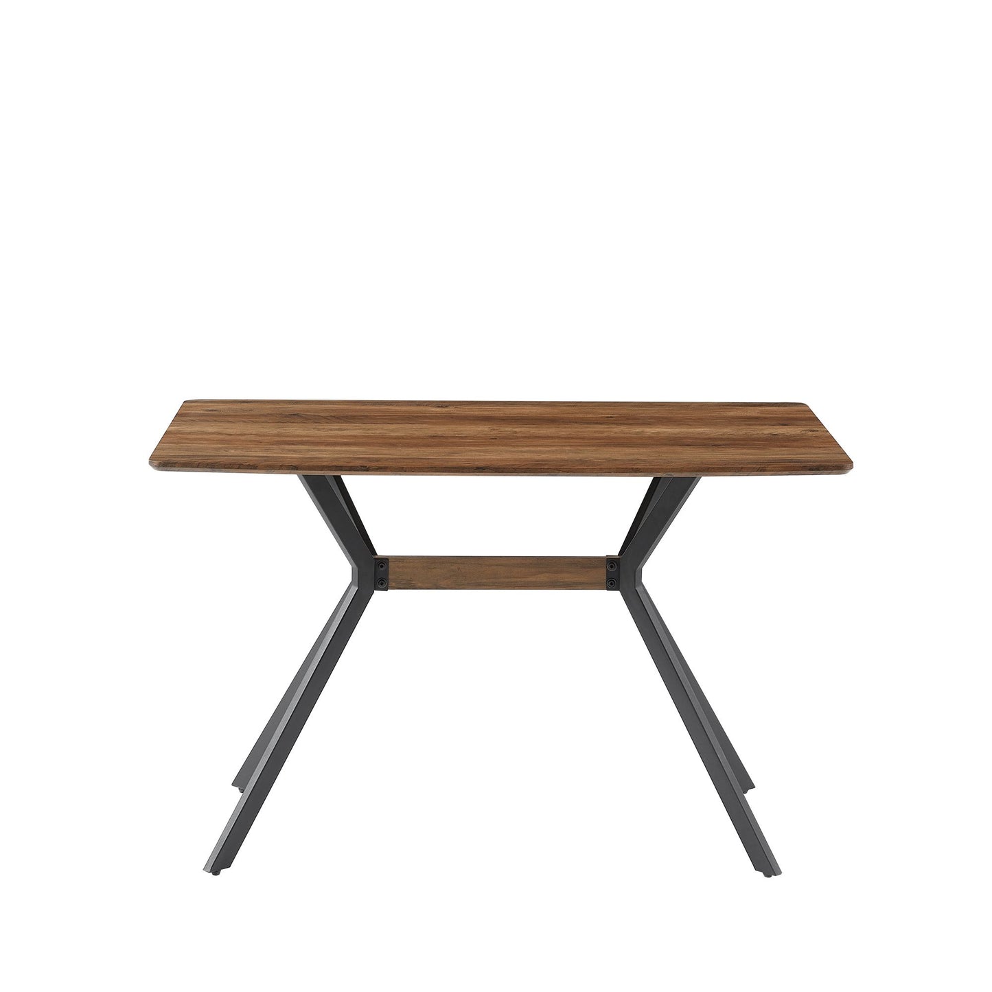 Modern Minimalist Style Dining Table MDF wooden Top Black Metal Shelf Metal Heat Transfer Legs Leveling Feet For Dining  image 12