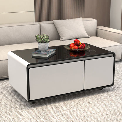 Modern Smart mini Coffee Table with Built in Fridge;  Outlet protection; Wireless charging module; Mechanical temperatur image 14