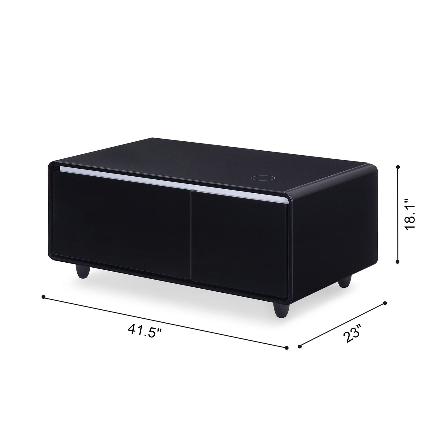 Modern Smart mini Coffee Table with Built in Fridge;  Outlet protection; Wireless charging module; Mechanical temperatur image 9