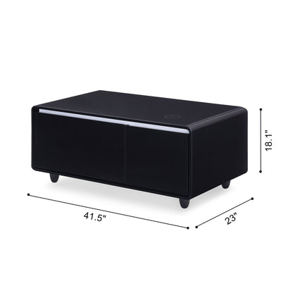 Modern Smart mini Coffee Table with Built in Fridge;  Outlet protection; Wireless charging module; Mechanical temperatur image 9