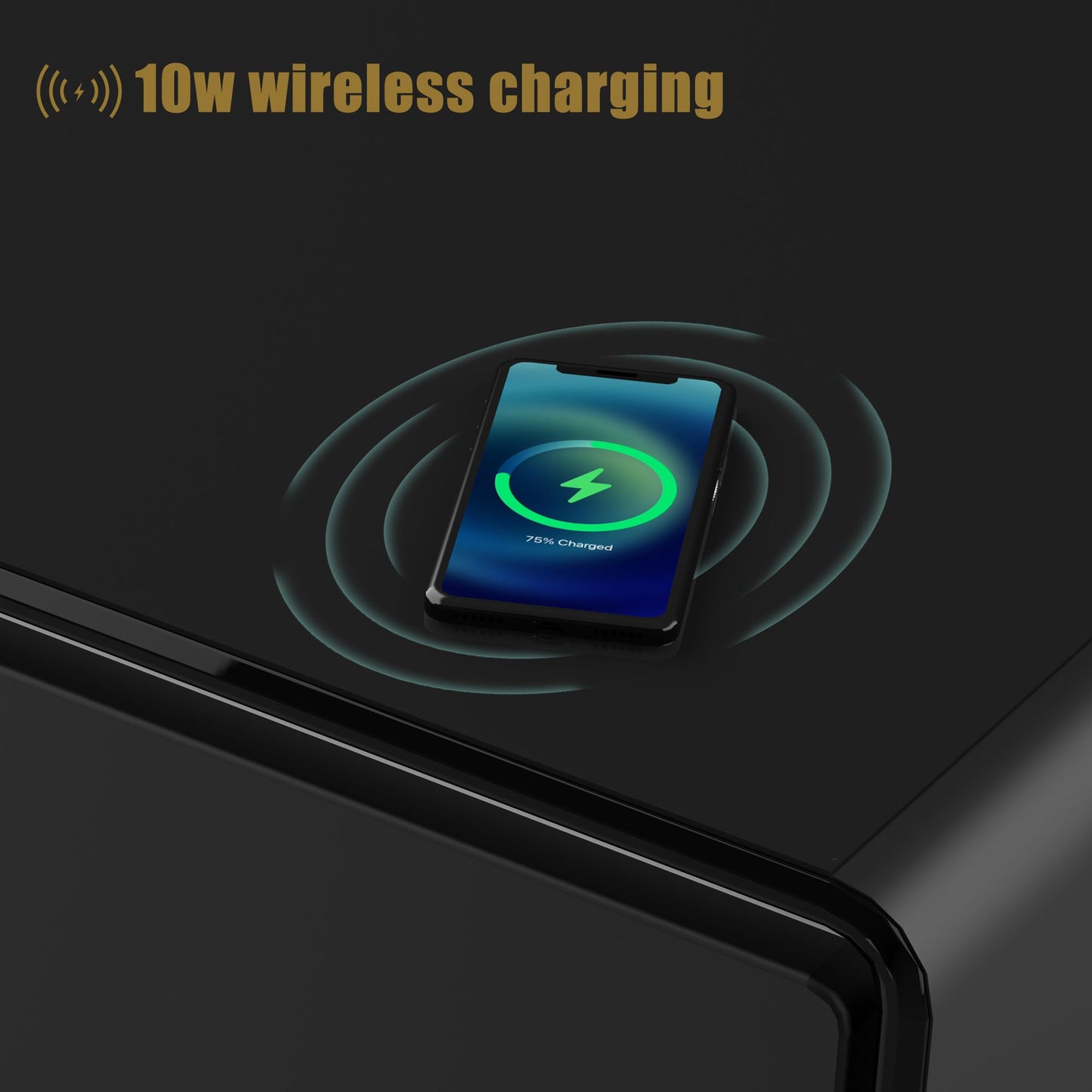 Modern Smart mini Coffee Table with Built in Fridge;  Outlet protection; Wireless charging module; Mechanical temperatur image 4