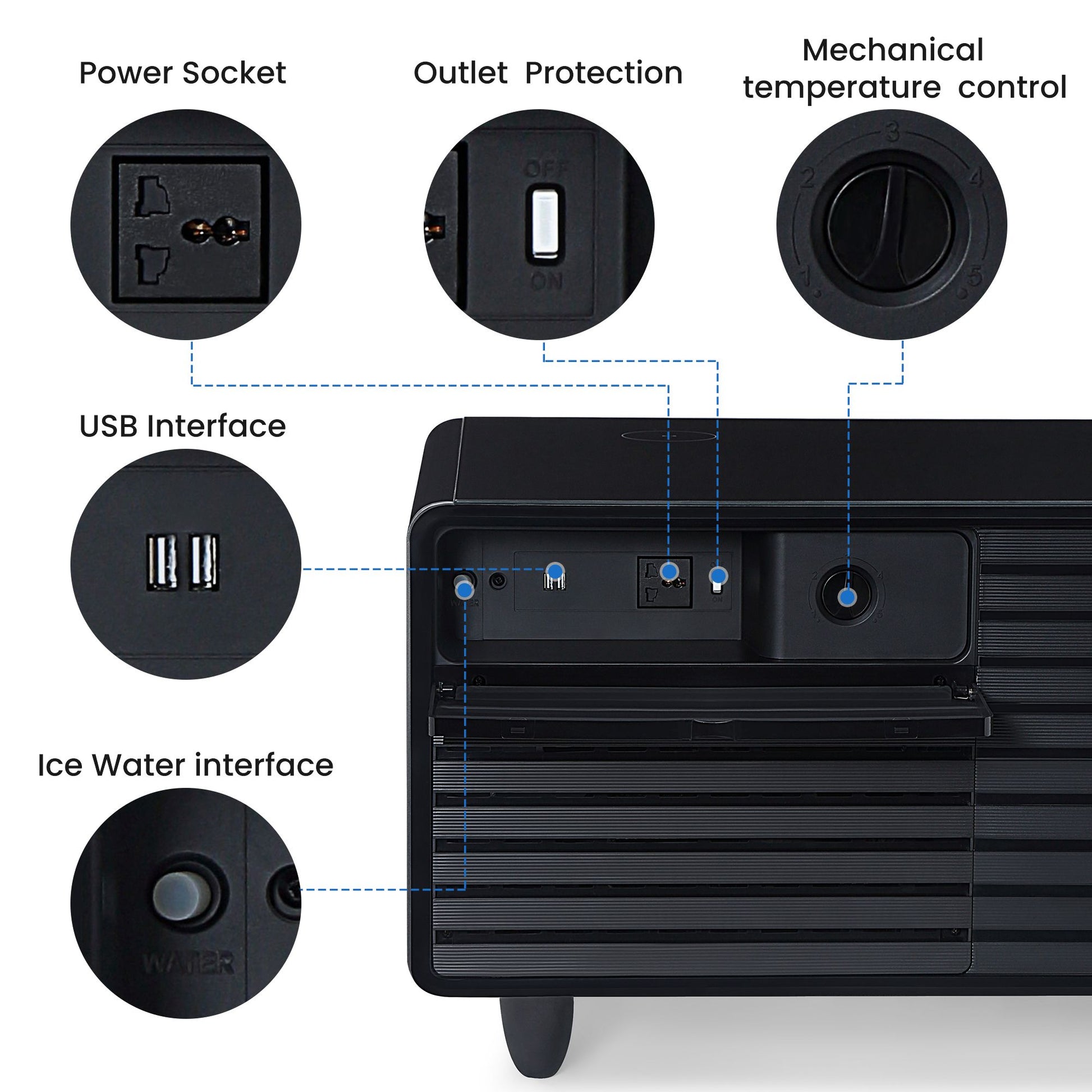 Modern Smart mini Coffee Table with Built in Fridge;  Outlet protection; Wireless charging module; Mechanical temperatur image 8