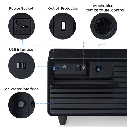 Modern Smart mini Coffee Table with Built in Fridge;  Outlet protection; Wireless charging module; Mechanical temperatur image 8