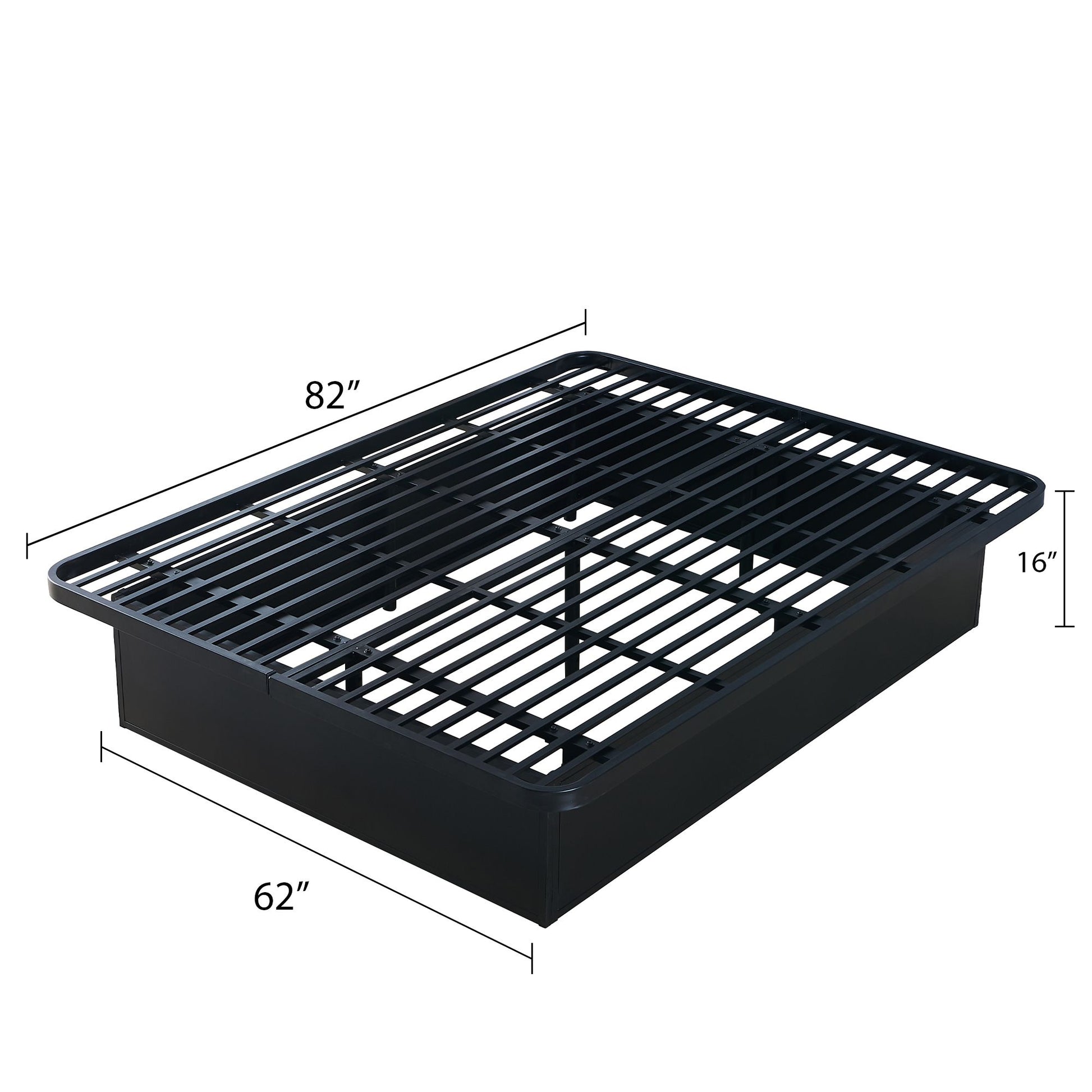 Modern Style Heavy Duty Queen Size Platform Bed Frame made with Metal and16 Inch height in Black image 10