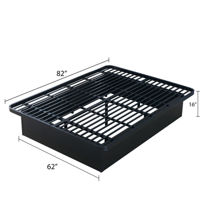 Modern Style Heavy Duty Queen Size Platform Bed Frame made with Metal and16 Inch height in Black image 10