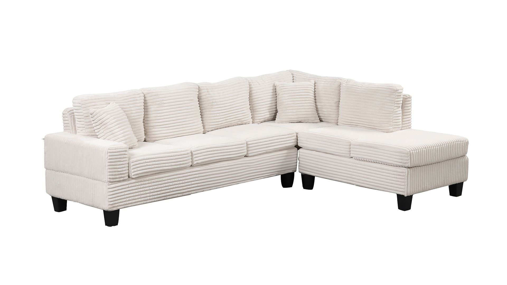 Modern Style Recliner Sectional Sofa Made With Wood in Cream image 6