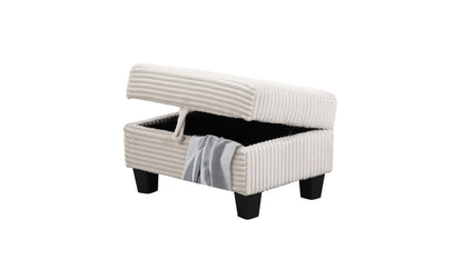 Modern Style Recliner Sectional Sofa Made With Wood in Cream image 7