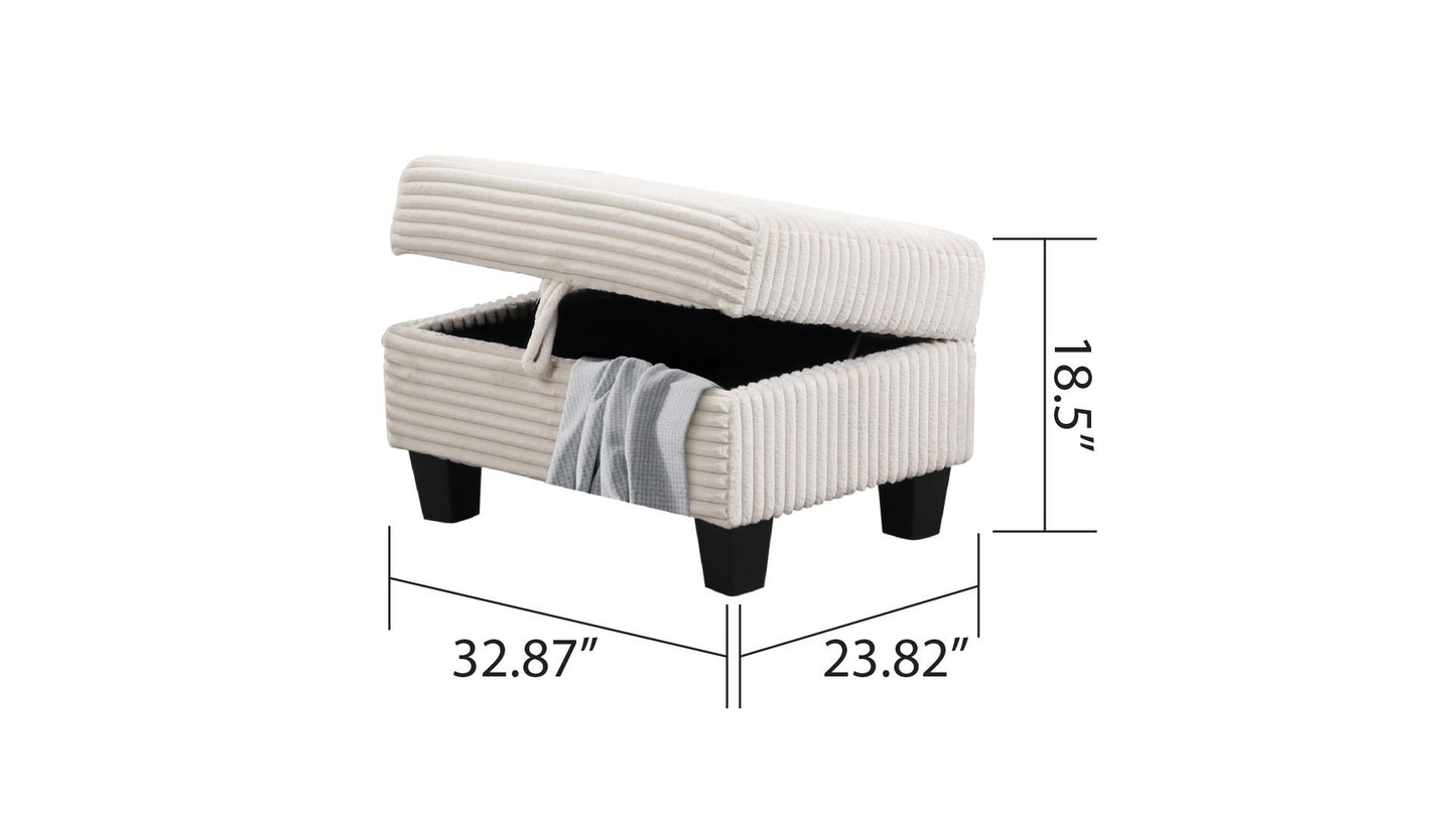 Modern Style Recliner Sectional Sofa Made With Wood in Cream image 8