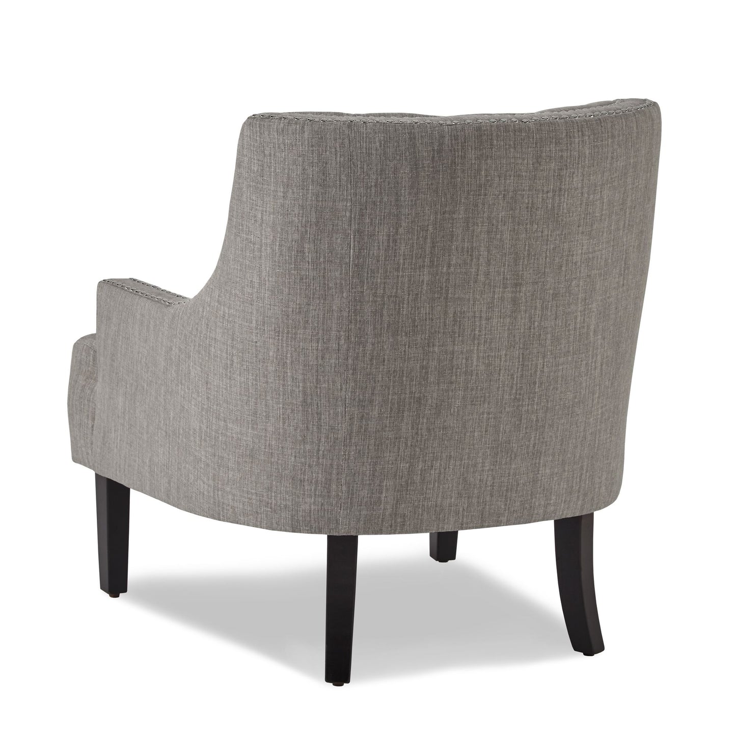 Modern Traditional Accent Chair Button Tufted Taupe Fabric Upholstery Solid Wood 1pc Living Room Furniture image 5