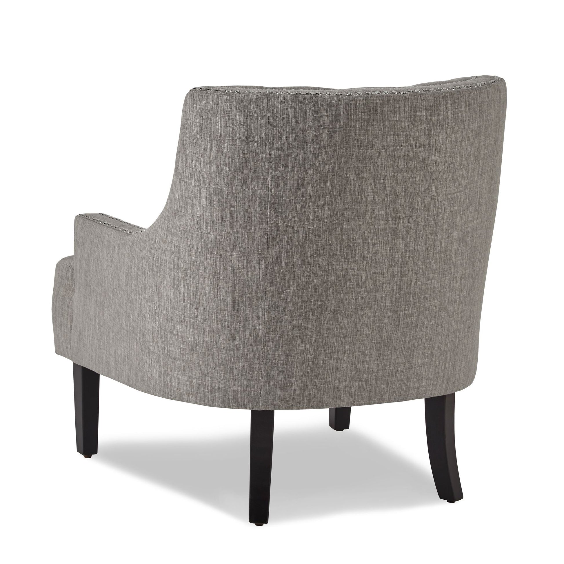 Modern Traditional Accent Chair Button Tufted Taupe Fabric Upholstery Solid Wood 1pc Living Room Furniture image 5