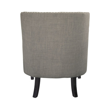 Modern Traditional Accent Chair Button Tufted Taupe Fabric Upholstery Solid Wood 1pc Living Room Furniture image 6