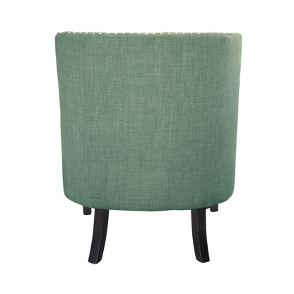 Modern Traditional Accent Chair Button Tufted Teal Textured Fabric Upholstery Solid Wood 1pc Living Room Furniture image 6