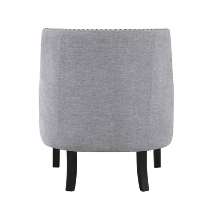 Modern Traditional Accent Chair Gray Chenille Upholstery Button-Tufted Solid Wood 1pc Living Room Furniture image 6