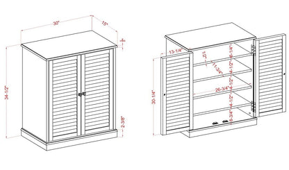 Modern Transitional Design 1pc Shoe Cabinet Espresso Finish Adjustable Shelves Louver Design Doors Home Furniture Shoe R image 8