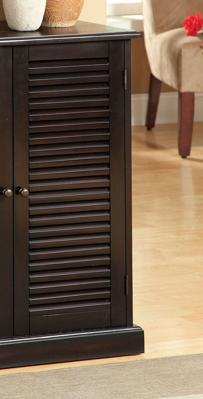 Modern Transitional Design 1pc Shoe Cabinet Espresso Finish Adjustable Shelves Louver Design Doors Home Furniture Shoe R image 6