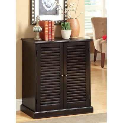 Modern Transitional Design 1pc Shoe Cabinet Espresso Finish Adjustable Shelves Louver Design Doors Home Furniture Shoe R image 3
