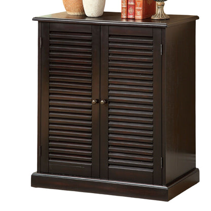Modern Transitional Design 1pc Shoe Cabinet Espresso Finish Adjustable Shelves Louver Design Doors Home Furniture Shoe R image 5