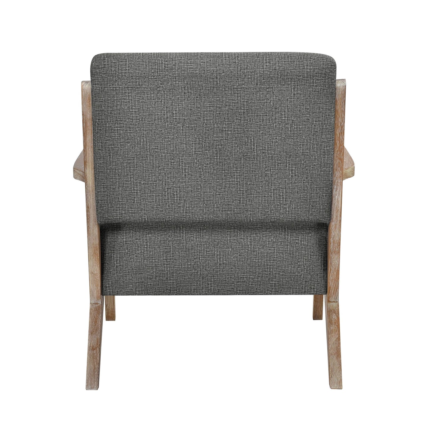 Modern Tufted Back Accent Chair 1pc Dark Gray Upholstery Antique Finish Solid Rubberwood Unique Design Furniture image 6