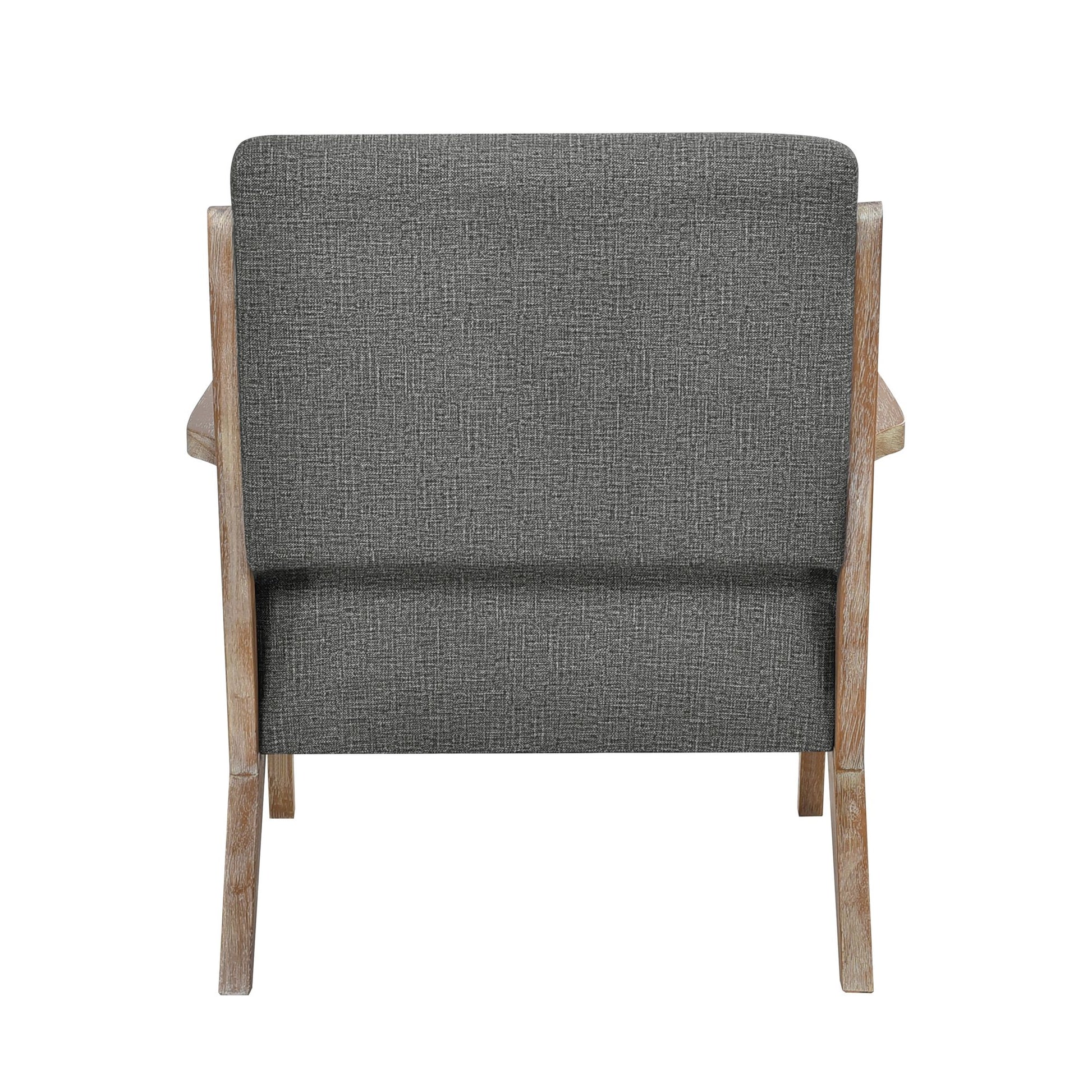 Modern Tufted Back Accent Chair 1pc Dark Gray Upholstery Antique Finish Solid Rubberwood Unique Design Furniture image 6