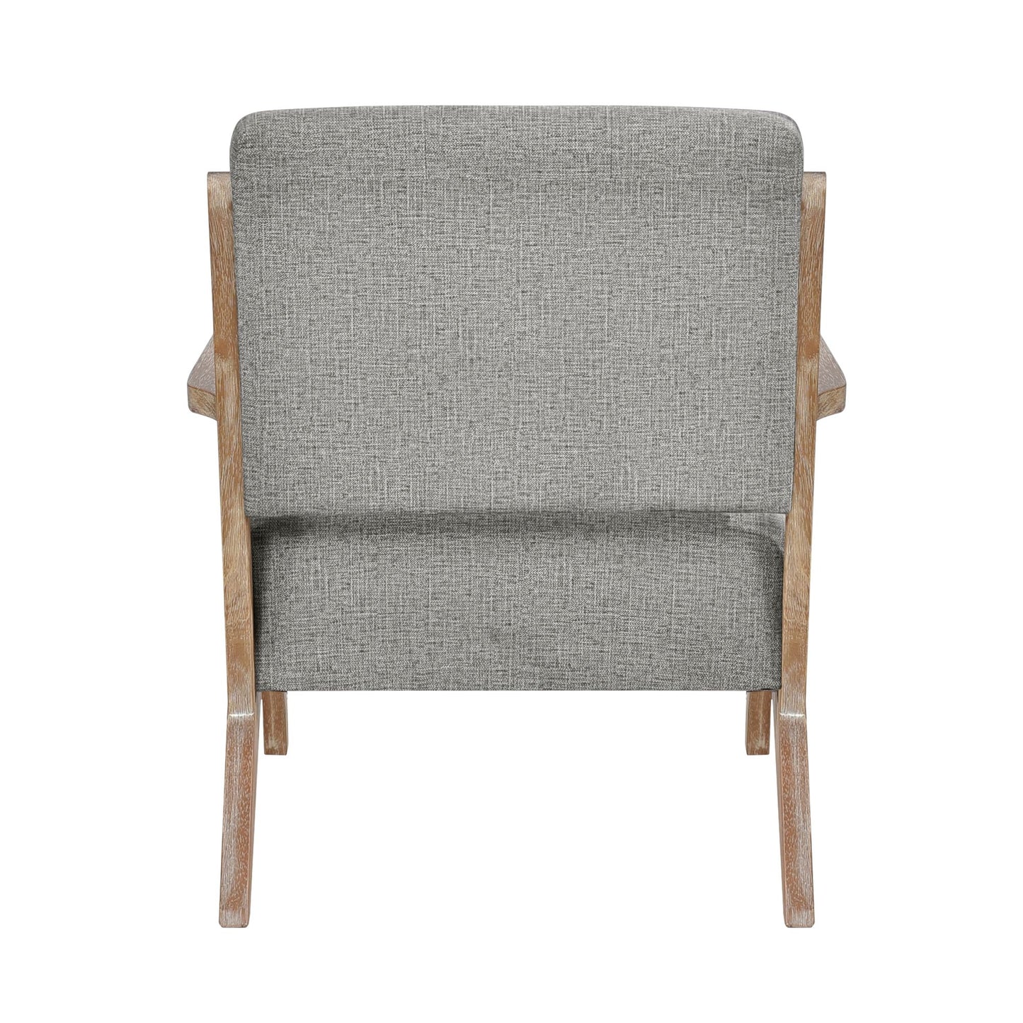 Modern Tufted Back Accent Chair 1pc Gray Upholstery Antique Finish Solid Rubberwood Unique Design Furniture image 6