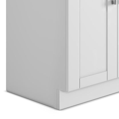 Modern Wide Shaker - 28" Laundry Cabinet with Faucet and Stainless Steel Sink - White image 6
