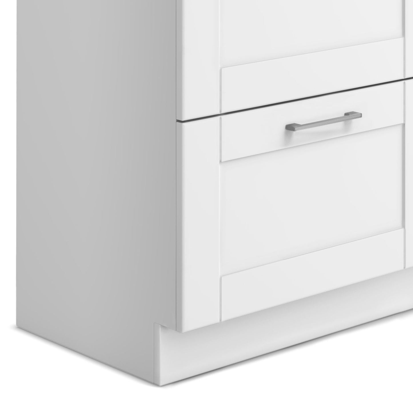 Modern Wide Shaker - 46" Laundry Cabinet with Faucet and Stainless Steel Sink - White image 6