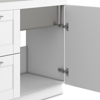 Modern Wide Shaker - 46" Laundry Cabinet with Faucet and Stainless Steel Sink - White image 5