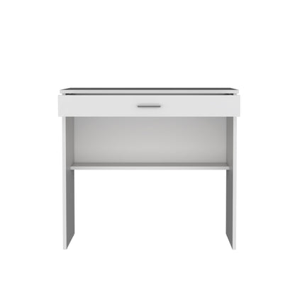 Montana Storage Desk, Spacious Stylish with Drawer and Shelf, White image 2