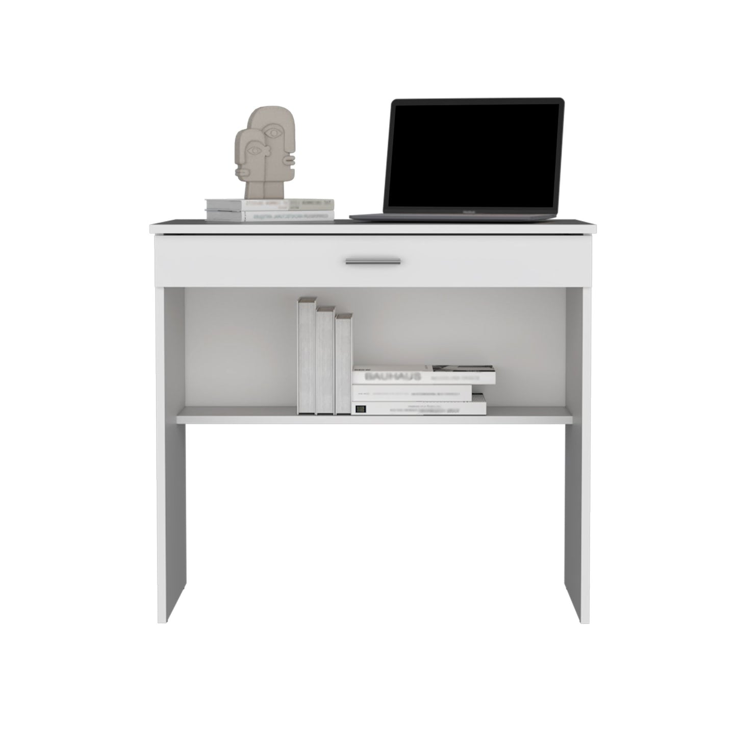 Montana Storage Desk, Spacious Stylish with Drawer and Shelf, White image 6