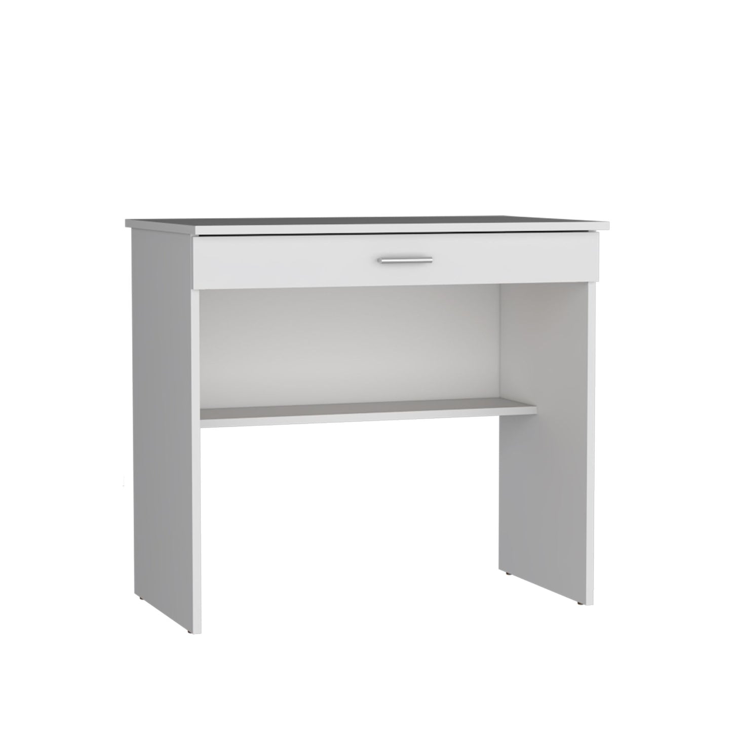 Montana Storage Desk, Spacious Stylish with Drawer and Shelf, White image 4