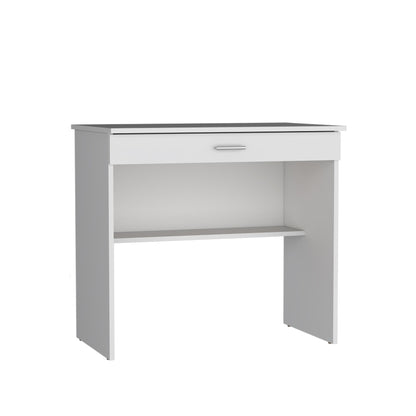 Montana Storage Desk, Spacious Stylish with Drawer and Shelf, White image 4