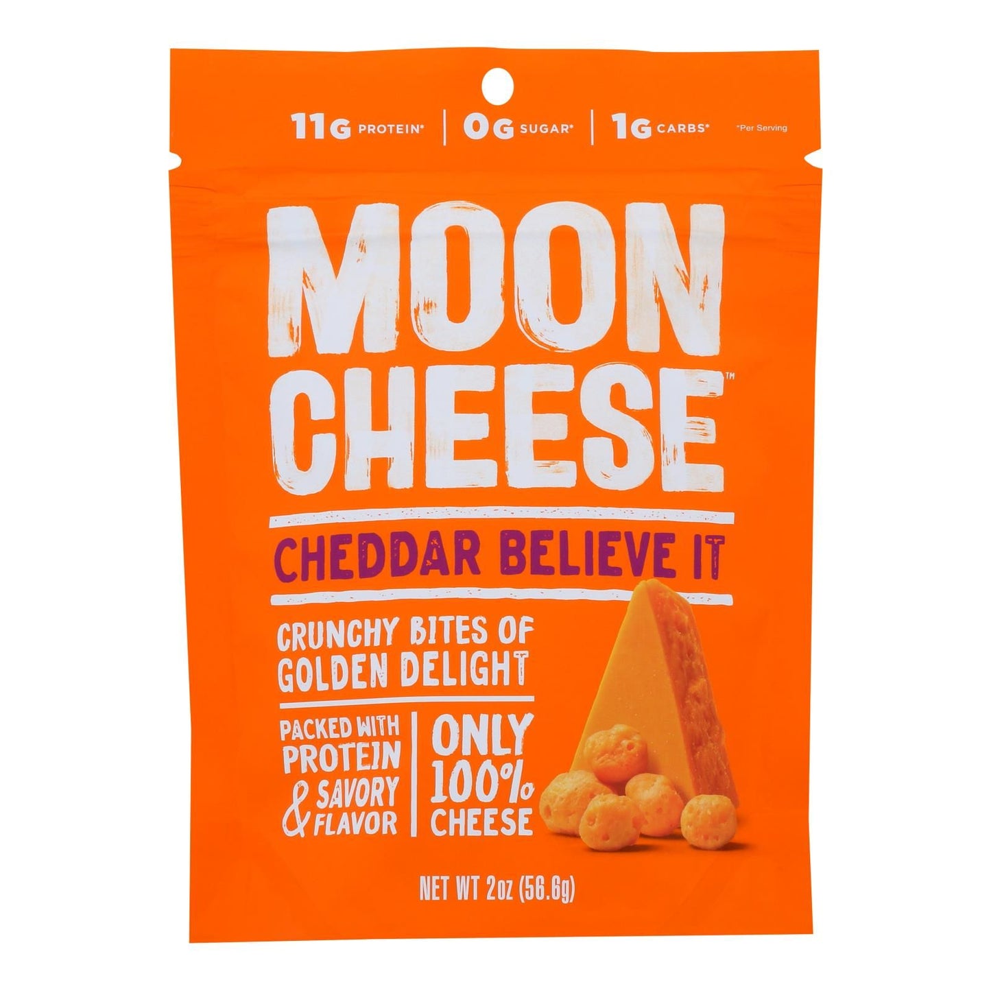 Moon Cheese's Cheddar Dehydrated Cheese Snack - Case Of 12 - 2 Oz image 2